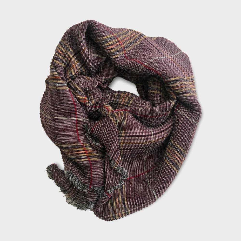 NWT Ivy London Wine Colored Accordion Pleated Scarf Shawl